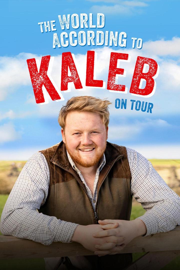 Das Werbeplakat für „The World According to Kaleb: On Tour“ zeigt Kaleb vor einer ländlichen Kulisse.