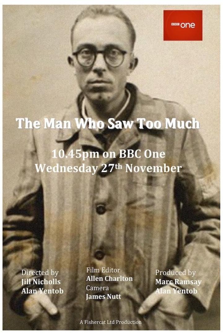 Ein Porträt eines Mannes mit Brille, vermutlich eine Ankündigung für „The Man Who Saw Too Much“ auf BBC One.