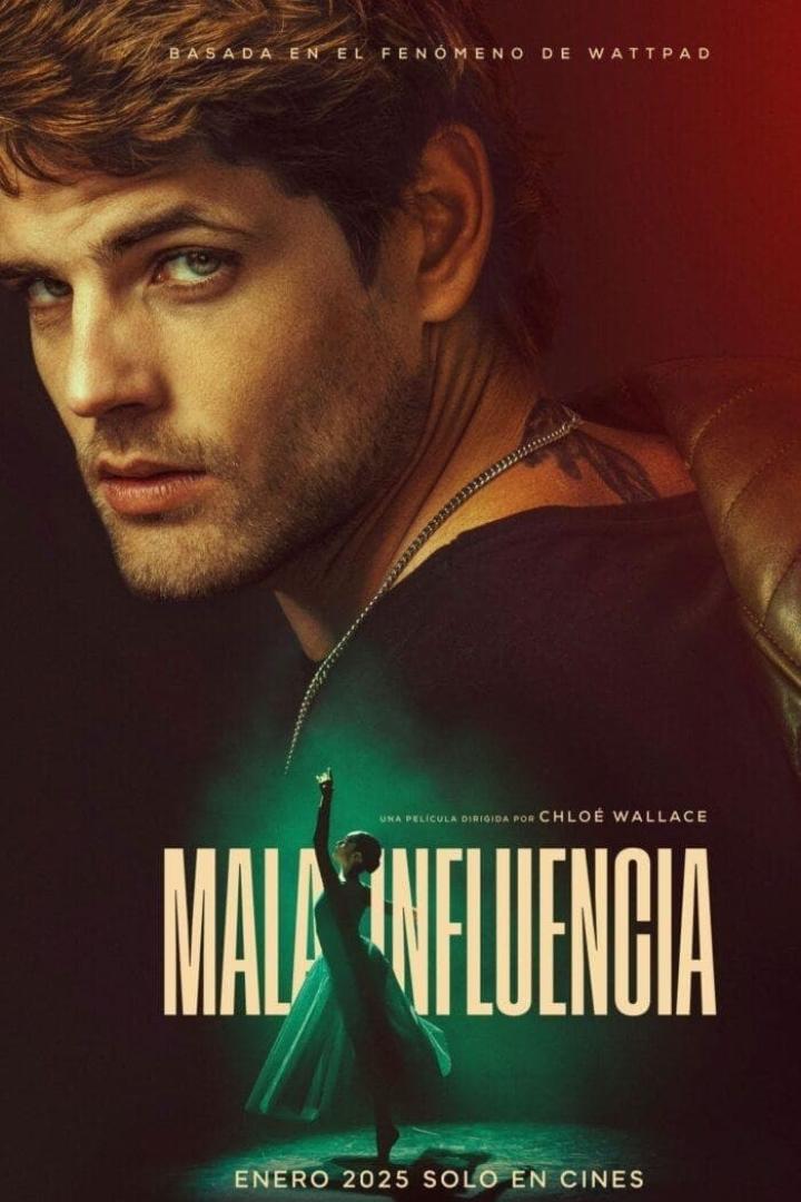 Das Filmplakat für „Mala Influencia“ zeigt einen Mann und eine Tänzerin.