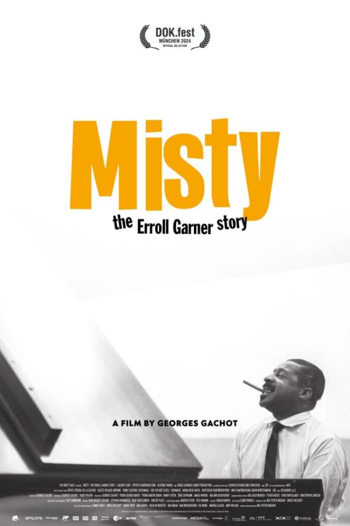 Das Filmplakat für „Misty: The Erroll Garner Story“ zeigt Erroll Garner am Klavier.