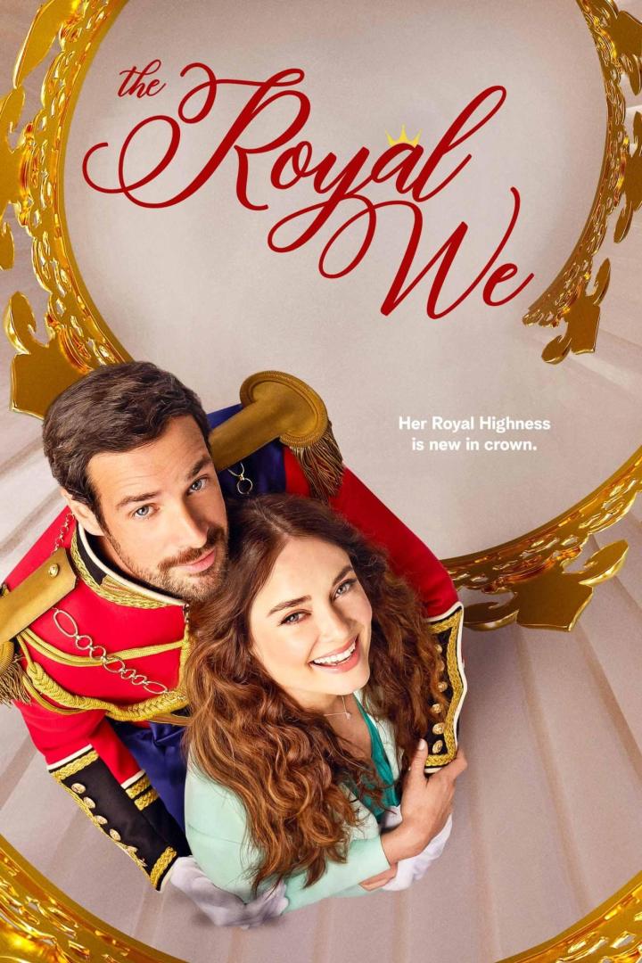Das Filmplakat für „The Royal We“ zeigt ein Paar vor einem goldenen Rahmen.
