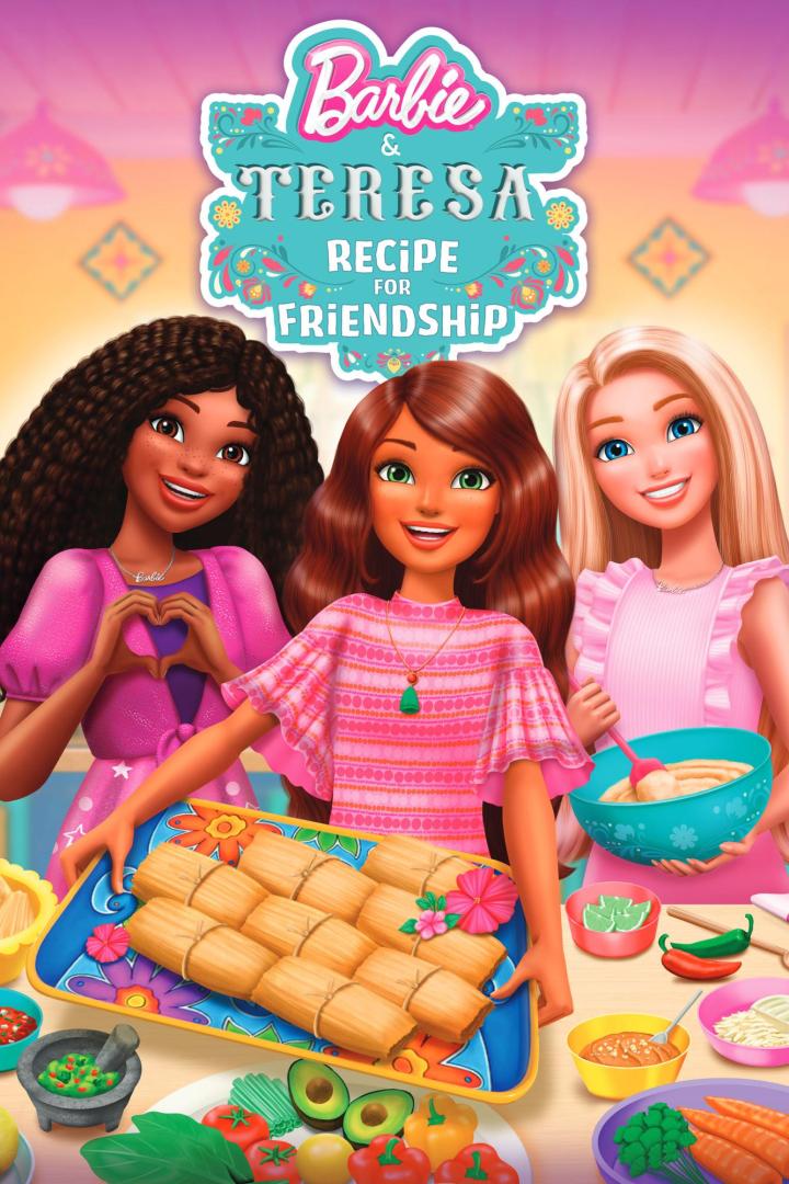 Barbie und Teresa präsentieren ein Rezept für Freundschaft mit Tamales und Zutaten.