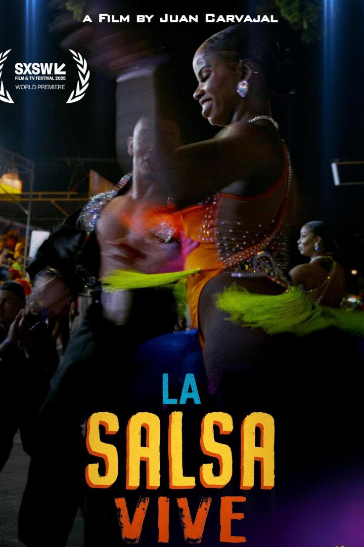 Das Filmplakat für „La Salsa Vive“ zeigt tanzende Menschen.