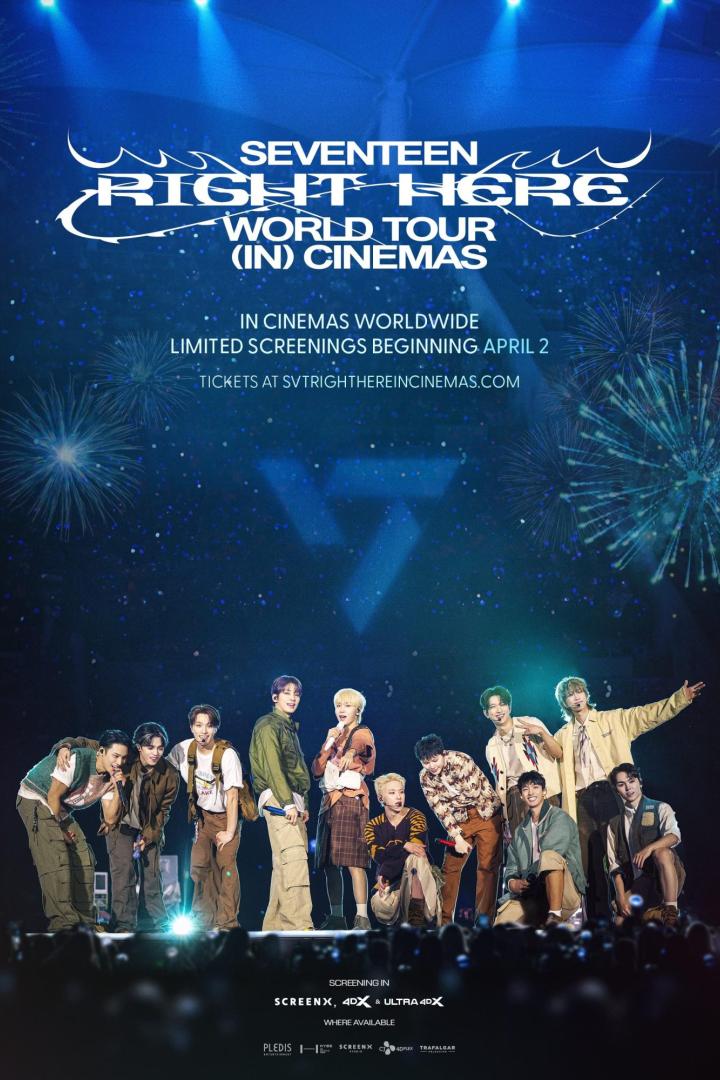 Das Poster für die „Seventeen Right Here“ Welttournee, die in Kinos gezeigt wird.