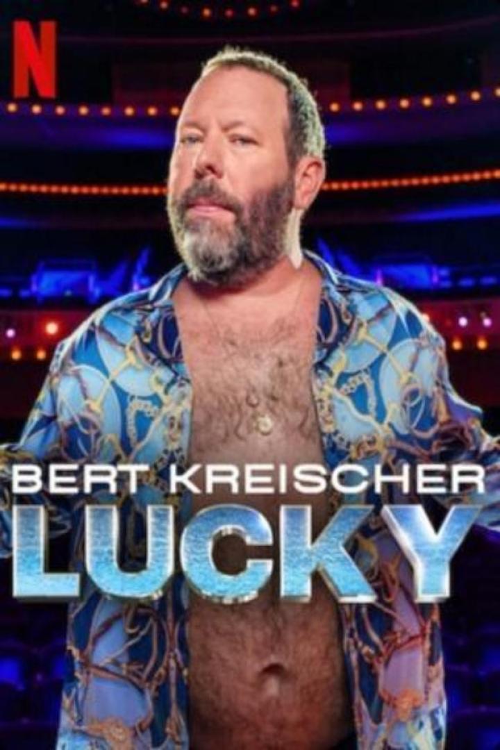 Das Netflix-Poster für „Bert Kreischer: Lucky“ zeigt den Comedian in einem offenen Hemd.