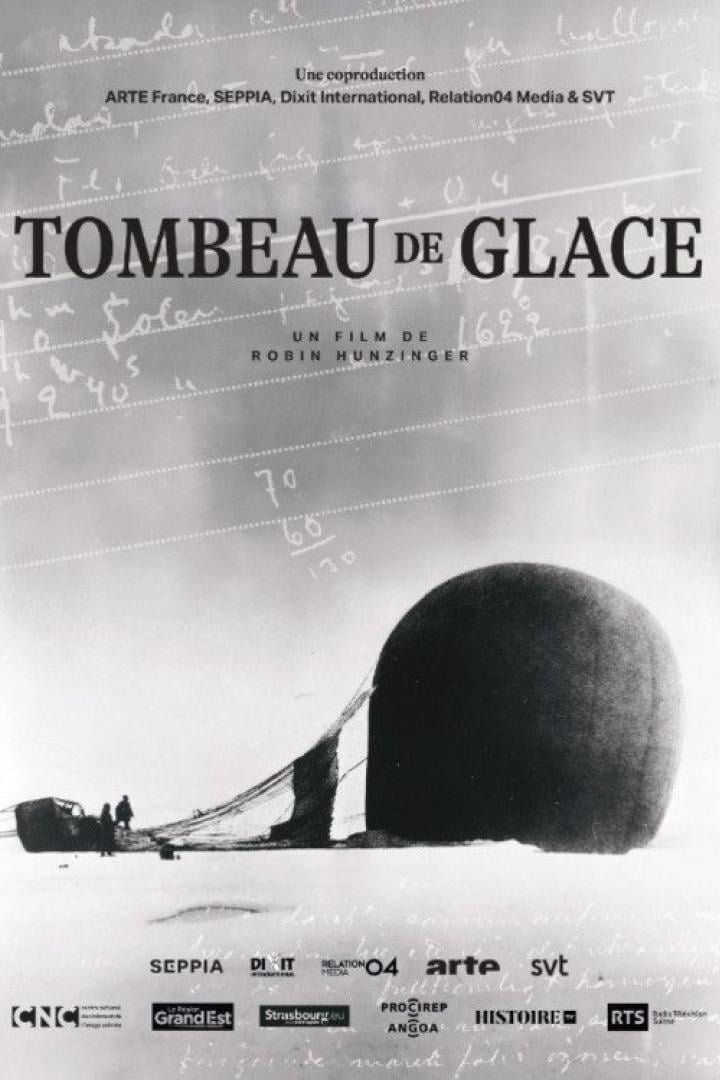 Das Filmplakat für „Tombeau de Glace“ von Robin Hunzinger zeigt eine arktische Szene.