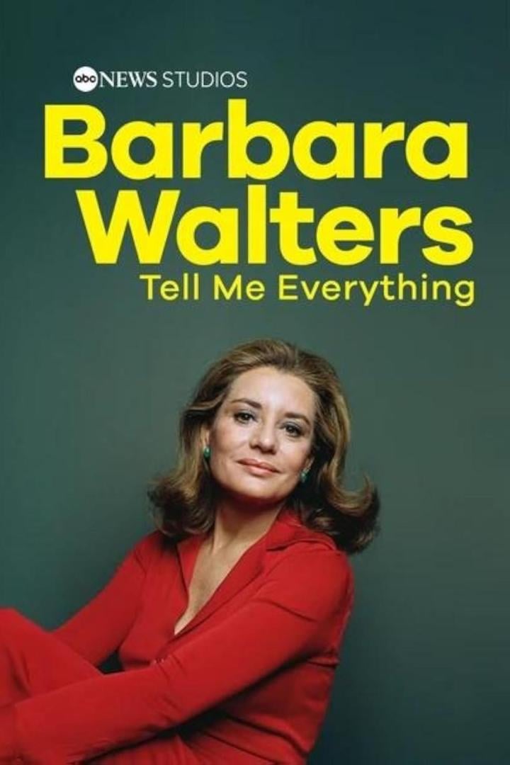 Das Cover von „Barbara Walters: Tell Me Everything“ zeigt Barbara Walters in einem roten Hosenanzug.