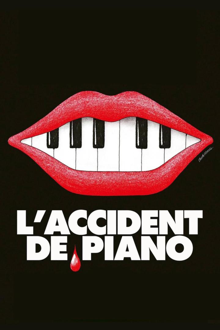 Das Cover für „L'Accident de Piano“ zeigt einen Mund mit Klaviertasten statt Zähnen.