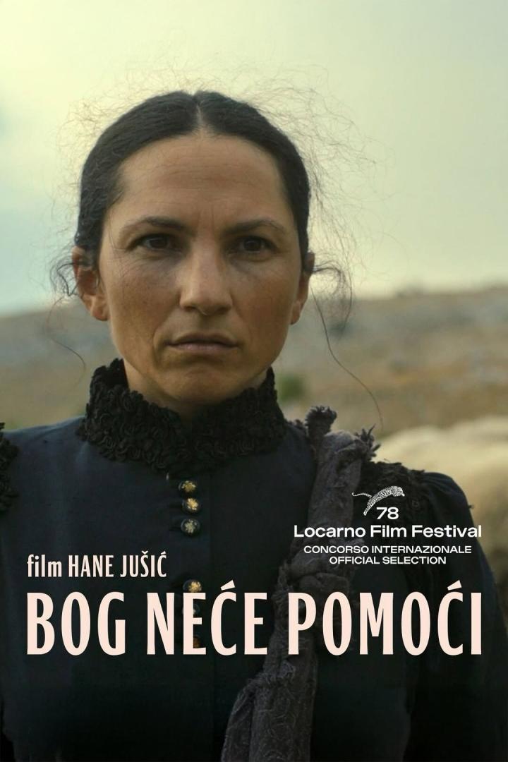 Das Filmplakat für „Bog neće pomoći“ zeigt eine Frau in traditioneller Kleidung.