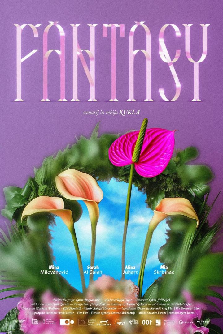 Das Filmplakat für „Fantasy“ zeigt stilisierte Blumen und die Namen der Beteiligten.