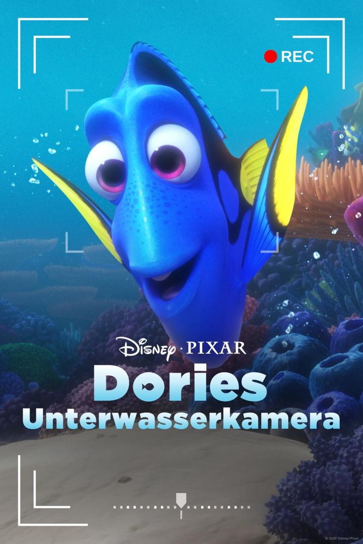 Dorie, der blaue Fisch aus dem Film „Findet Dorie“, schwimmt im Ozean.