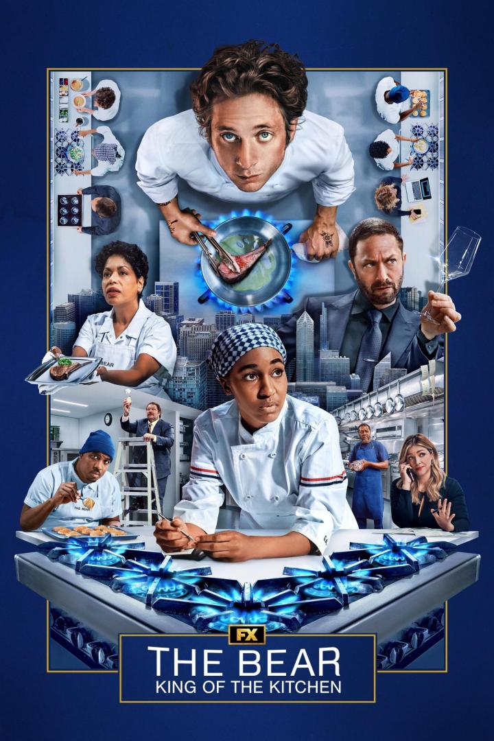 Das Poster für die Fernsehserie „The Bear“ zeigt die Köche und das Küchenteam.