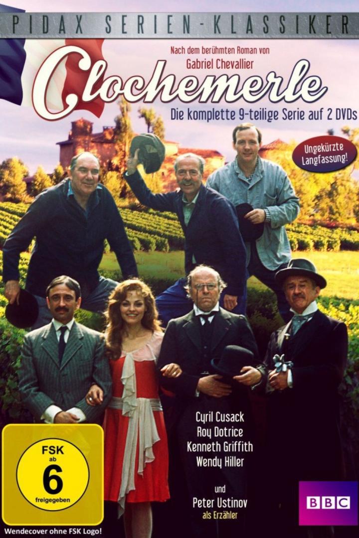 Das Cover der DVD-Box zur 9-teiligen BBC-Serie „Clochemerle“ nach dem Roman von Gabriel Chevallier.