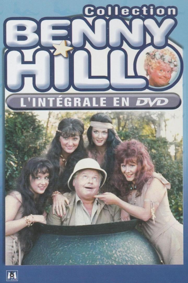 Das DVD-Cover der „Benny Hill Collection“ zeigt Benny Hill mit vier Frauen in einem Topf.