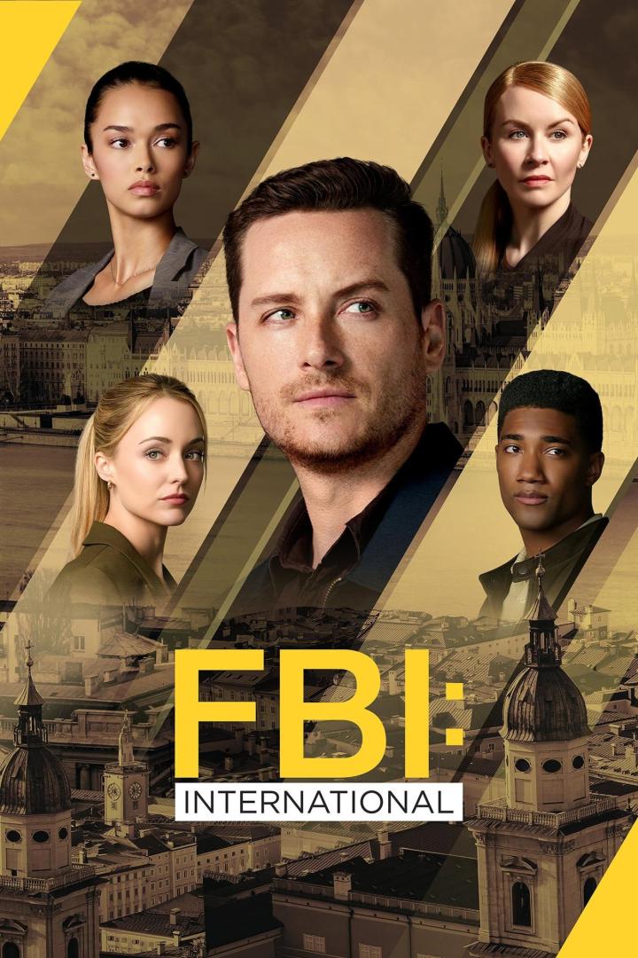 Das Poster für „FBI: International“ zeigt die Hauptdarsteller vor einer Skyline.