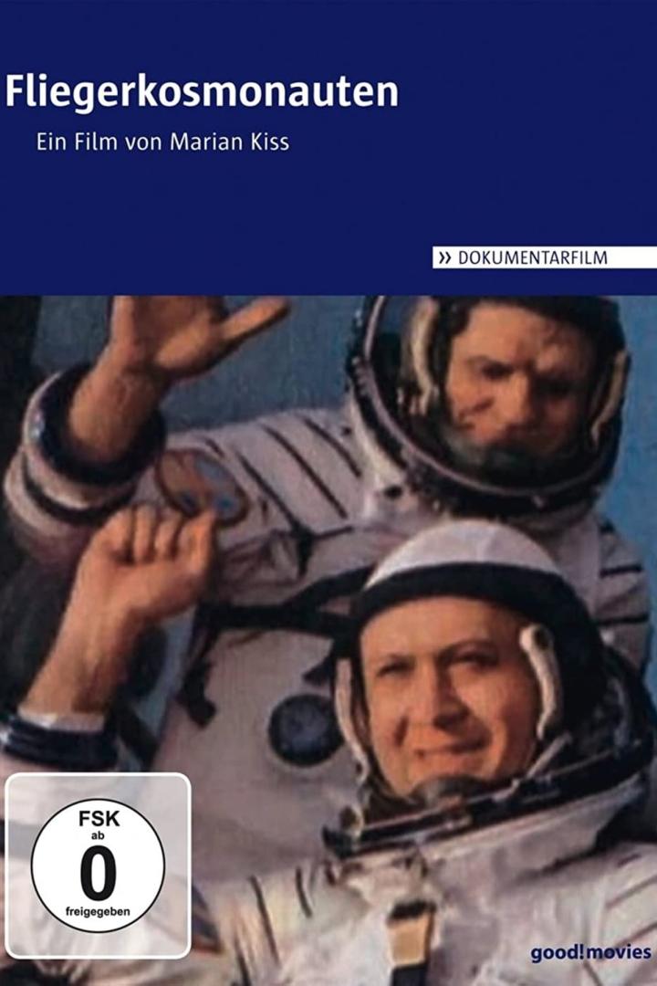 Das Cover des Dokumentarfilms „Fliegerkosmonauten“ zeigt zwei Kosmonauten.
