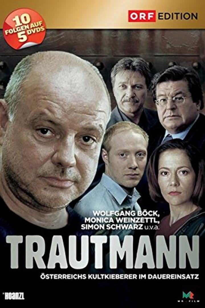 Das DVD-Cover der ORF-Edition von „Trautmann“ mit Wolfgang Böck, Monica Weinzettl und Simon Schwarz.