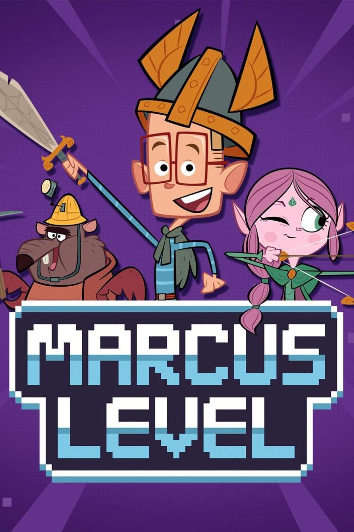 Das Titelbild der Zeichentrickserie „Marcus Level“ mit den Hauptfiguren.