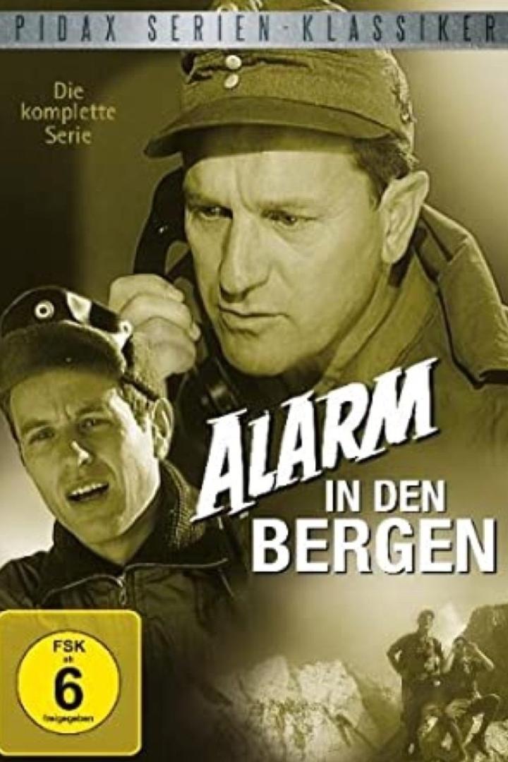 Das Cover der Serie „Alarm in den Bergen“ zeigt zwei Männer in Uniform.