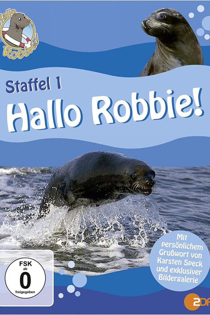 Das Cover der ersten Staffel von „Hallo Robbie!“ mit einem springenden Seehund.