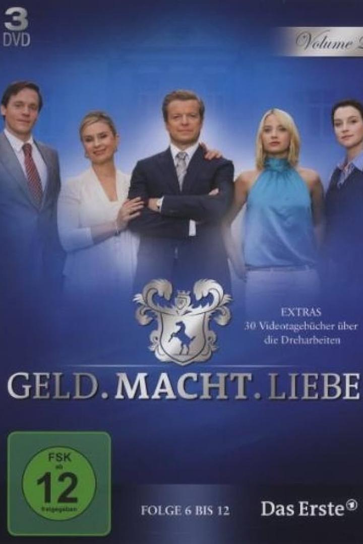 Das Cover der DVD „Geld. Macht. Liebe“ mit fünf Darstellern.