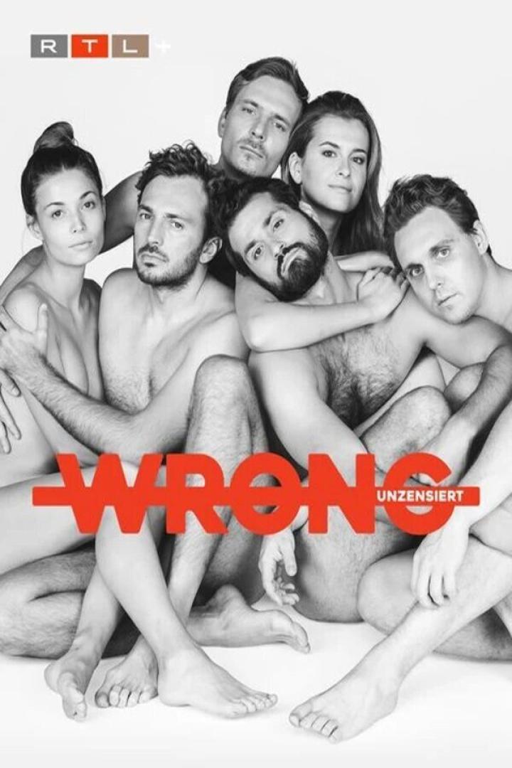 Das RTL+-Cover für „Wrong – unzensiert“ zeigt sechs nackte Personen, die sich gegenseitig umarmen.