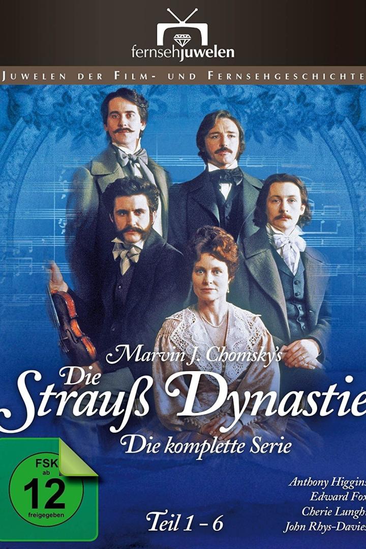 Das Cover der DVD „Die Strauß Dynastie“ von Marvin J. Chomsky mit den Schauspielern Anthony Higgins und Edward Fox.