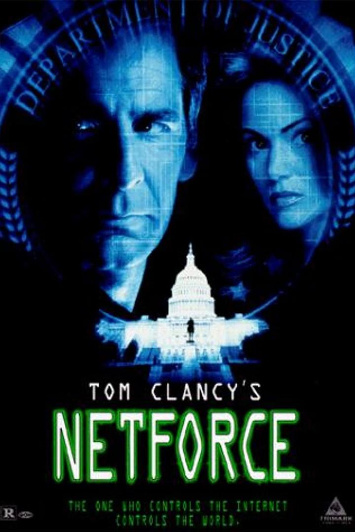 Das Filmplakat für „Tom Clancy's Netforce“ zeigt das Kapitol und die Gesichter der Hauptdarsteller.