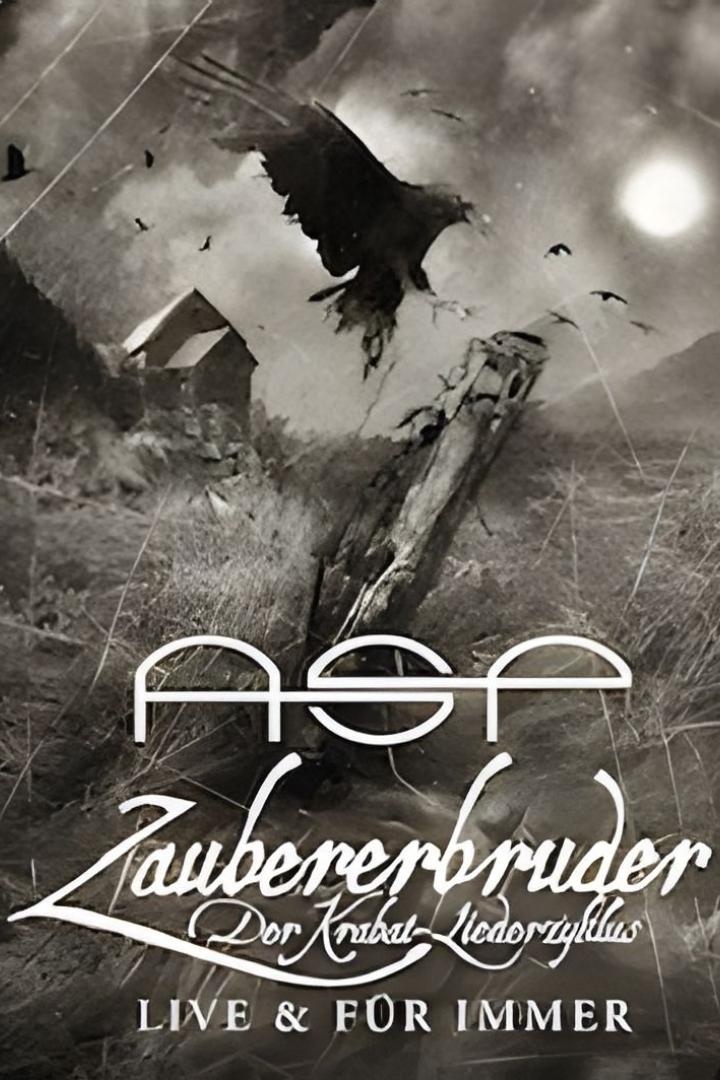 Ein Cover für „Zaubererbruder - Der Krabat-Liederzyklus“ von ASP mit einem Raben im Flug.