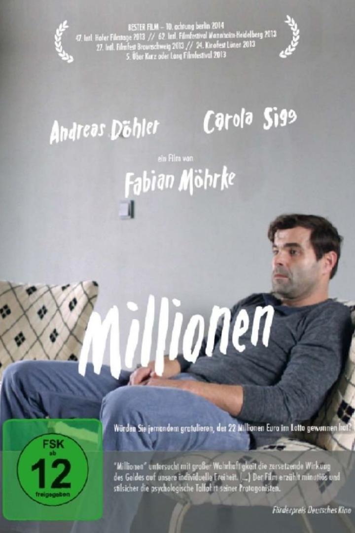 Das Filmplakat für „Millionen“ zeigt Andreas Döhler und Carola Sigg.