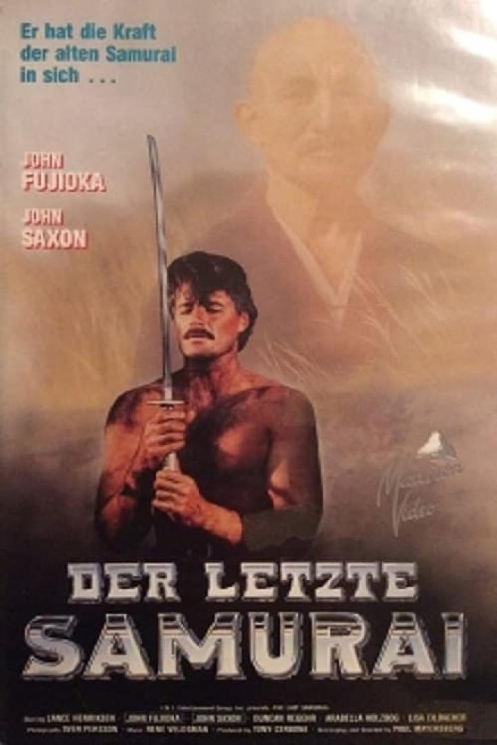 Das Filmplakat für „Der Letzte Samurai“ zeigt einen Mann mit Schwert und einen Samurai im Hintergrund.