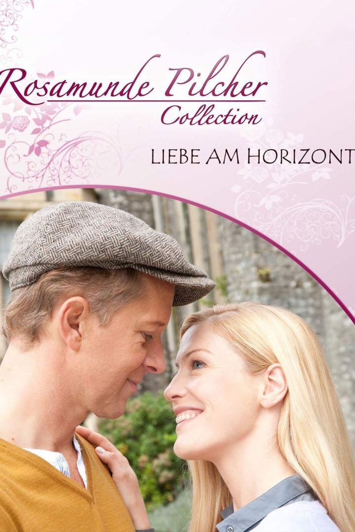 Ein Mann und eine Frau schauen sich auf dem Cover von „Rosamunde Pilcher - Liebe am Horizont“ anlächelnd an.
