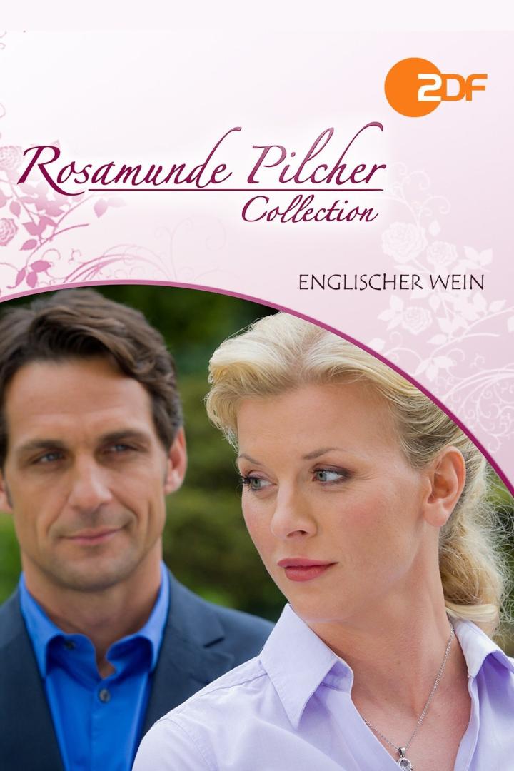 Das Cover der Rosamunde Pilcher Collection „Englischer Wein“ mit zwei Schauspielern.