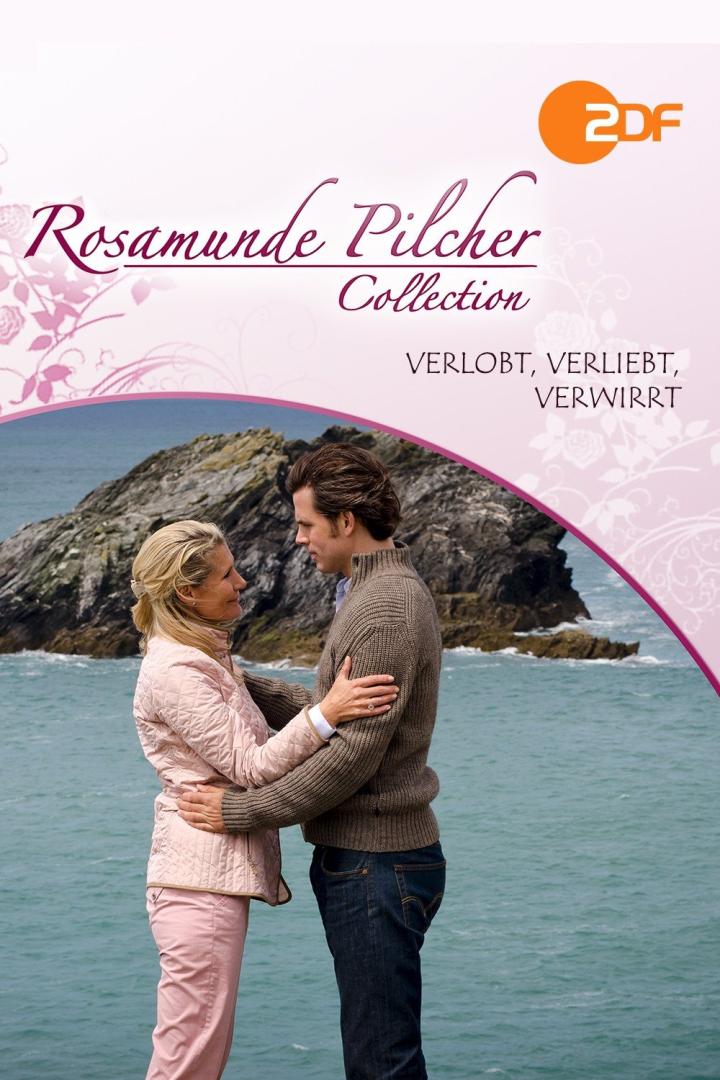 Das Cover der Rosamunde Pilcher Collection „Verlobt, Verliebt, Verwirrt“ zeigt ein Paar am Meer.