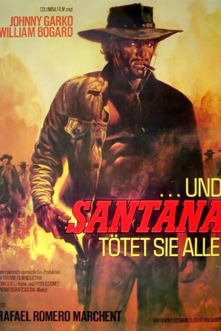 Das Filmplakat für „… und Santana tötet sie alle“ zeigt einen Revolverhelden mit Zigarre.