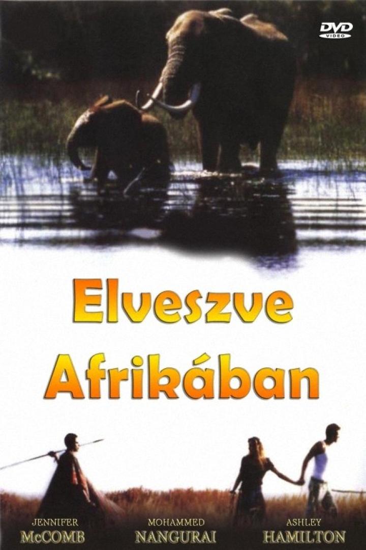 Das Cover des Films „Elveszve Afrikában“ zeigt Elefanten im Wasser.