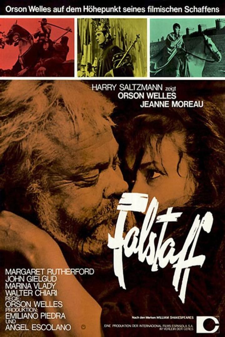 Das Filmplakat für „Falstaff“ mit Orson Welles und Jeanne Moreau.