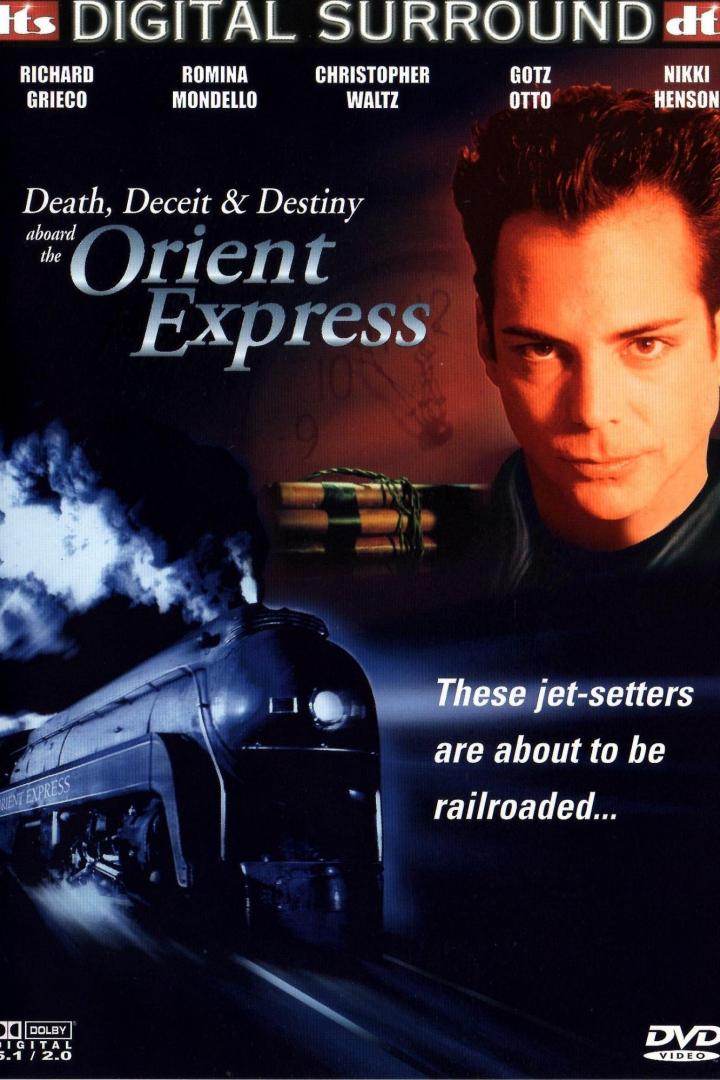 Das Filmplakat für „Death, Deceit & Destiny aboard the Orient Express“ zeigt den Zug und Götz Otto.