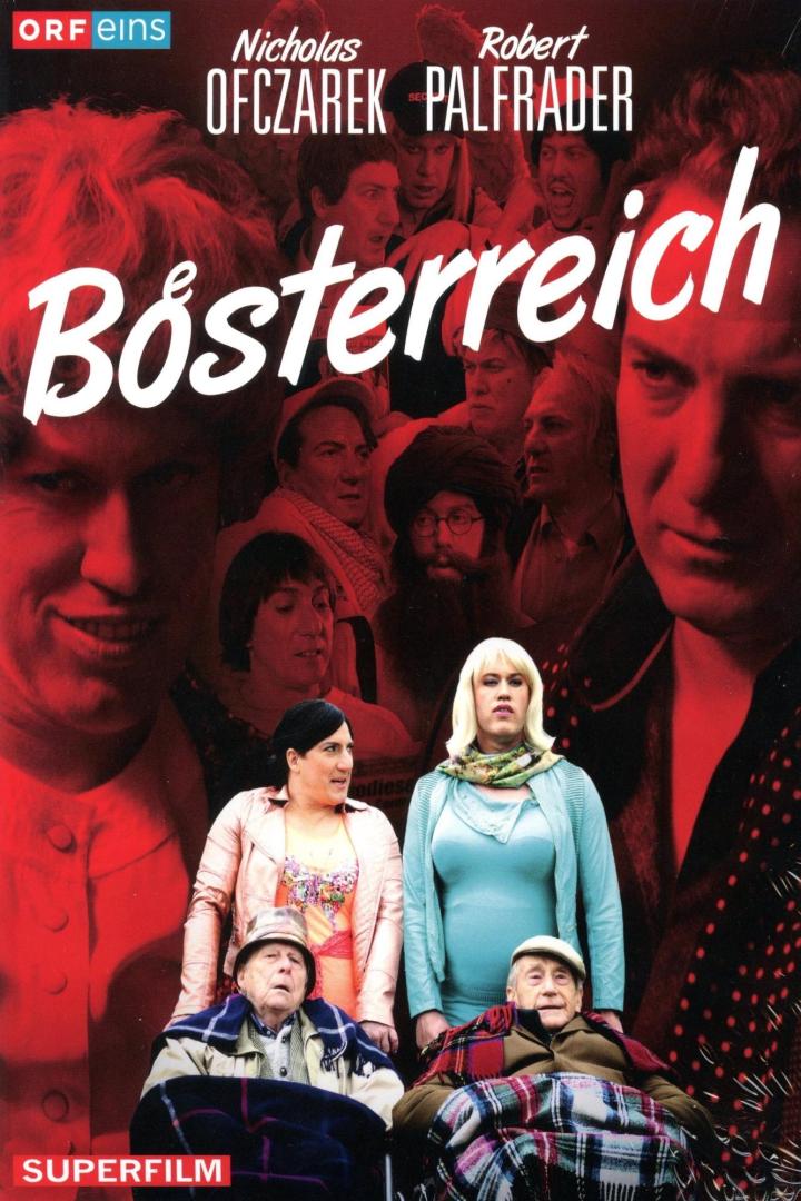 Das Filmplakat zu „Bösterreich“ mit Nicholas Ofczarek und Robert Palfrader.