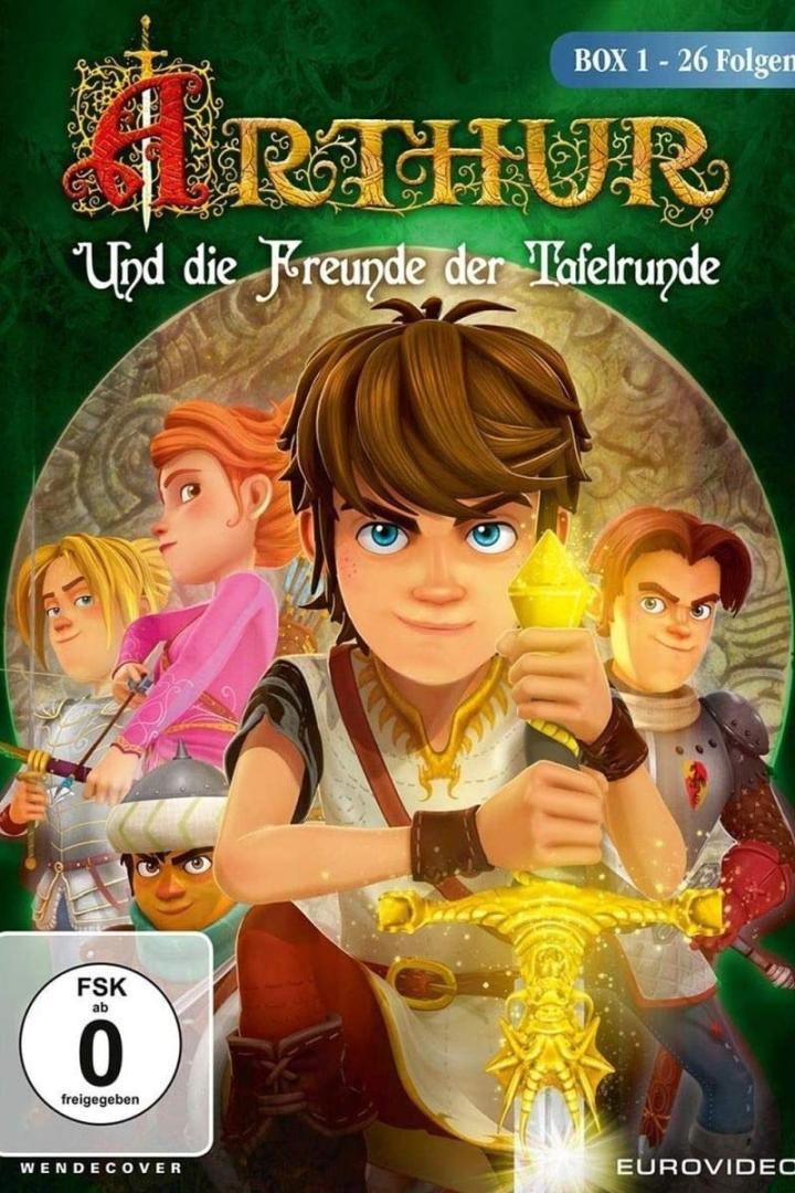 Das Cover der DVD „Arthur und die Freunde der Tafelrunde“ mit den animierten Hauptfiguren.