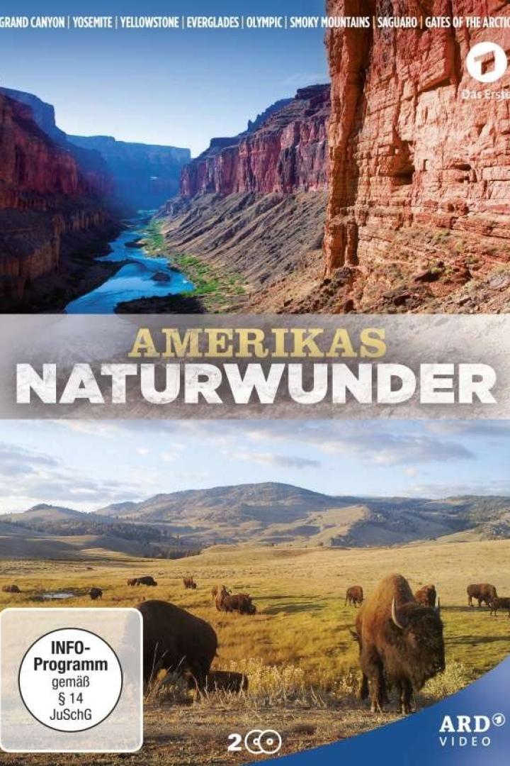 Das Cover der Dokumentation „Amerikas Naturwunder“ zeigt den Grand Canyon und eine Bisonherde.