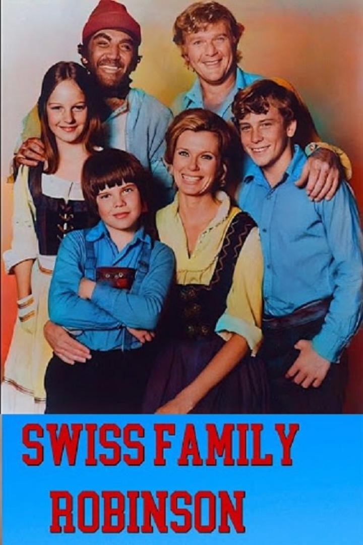 Das Ensemble des Films „Swiss Family Robinson“ posiert für ein Werbebild.