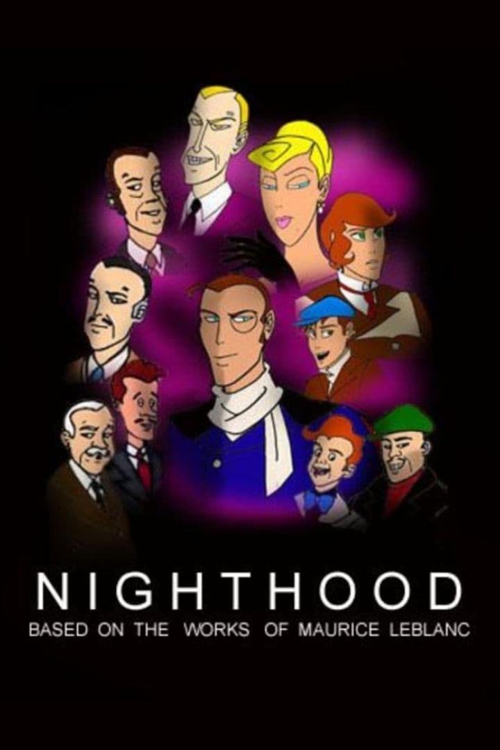 Das animierte Filmposter für „Nighthood“, basierend auf den Werken von Maurice Leblanc, zeigt eine Gruppe von Charakteren.