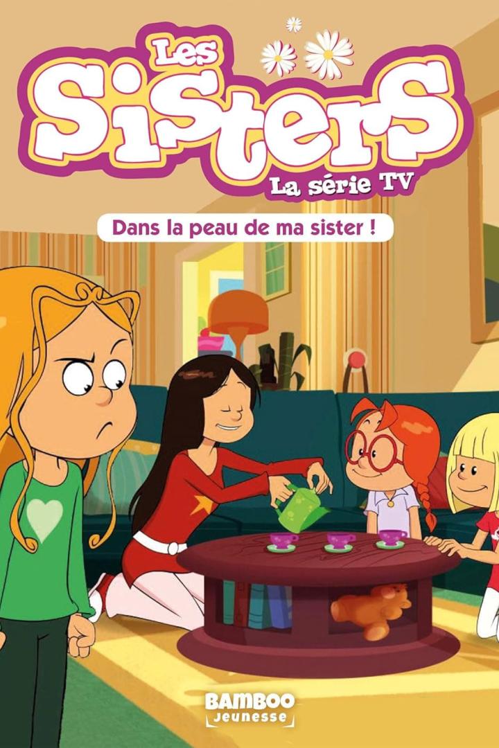 Cover der Fernsehserie „Les Sisters“ über zwei Schwestern, die Tee trinken.
