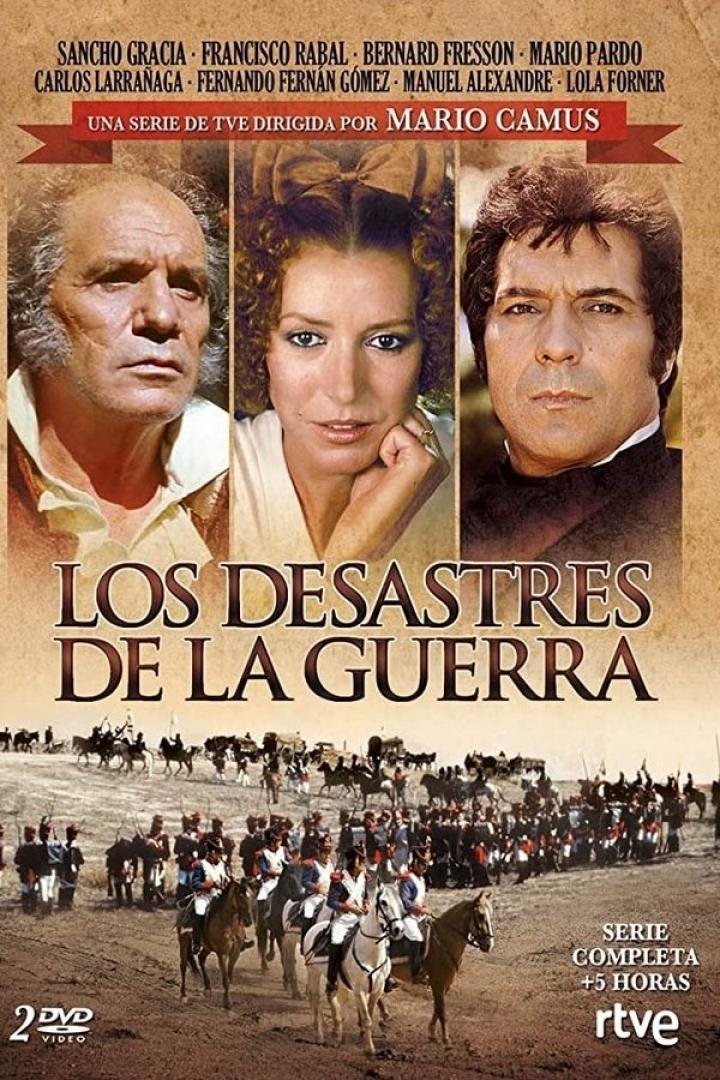 Das Cover der DVD „Los Desastres de la Guerra“ mit Sancho Gracia, Francisco Rabal und Lola Forner.