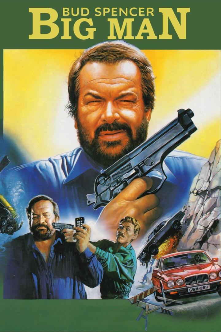 Das Filmplakat zu „Big Man“ mit Bud Spencer, der eine Pistole hält.
