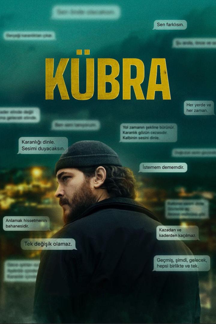 Ein Mann mit Mütze auf dem Filmplakat von „Kübra“.