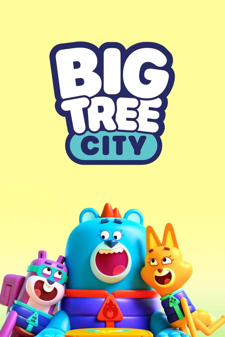 Szene mit den animierten Charakteren aus „Big Tree City“.