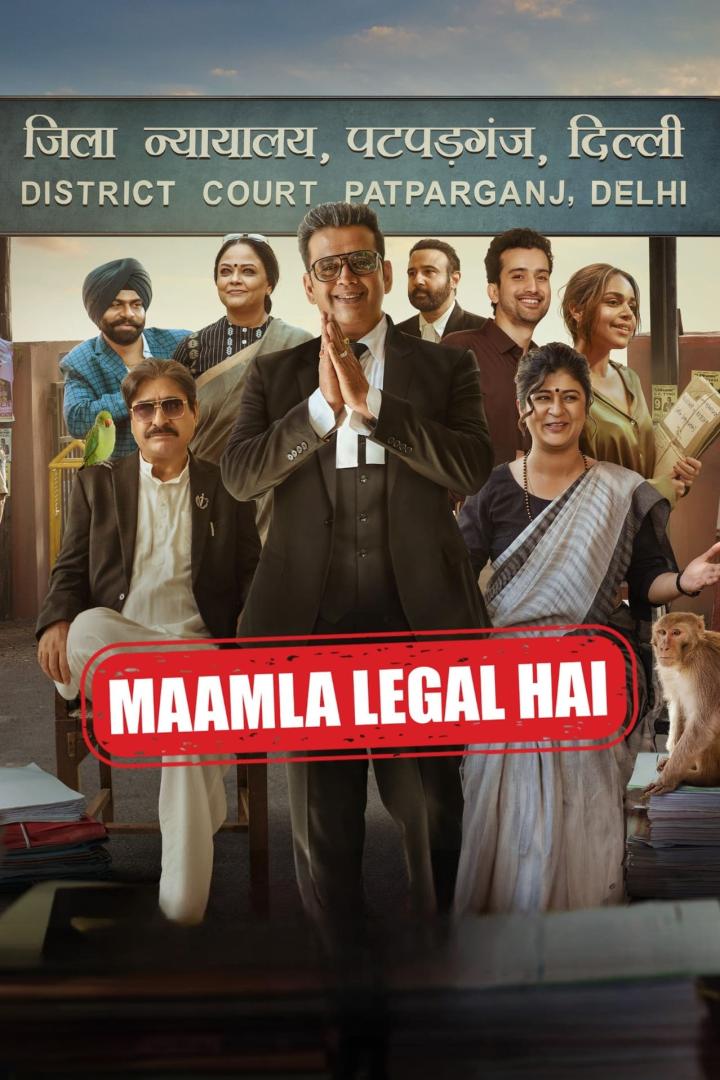 Das Ensemble der indischen Comedy-Drama-Serie „Maamla Legal Hai“ vor dem Amtsgericht Patparganj in Delhi.