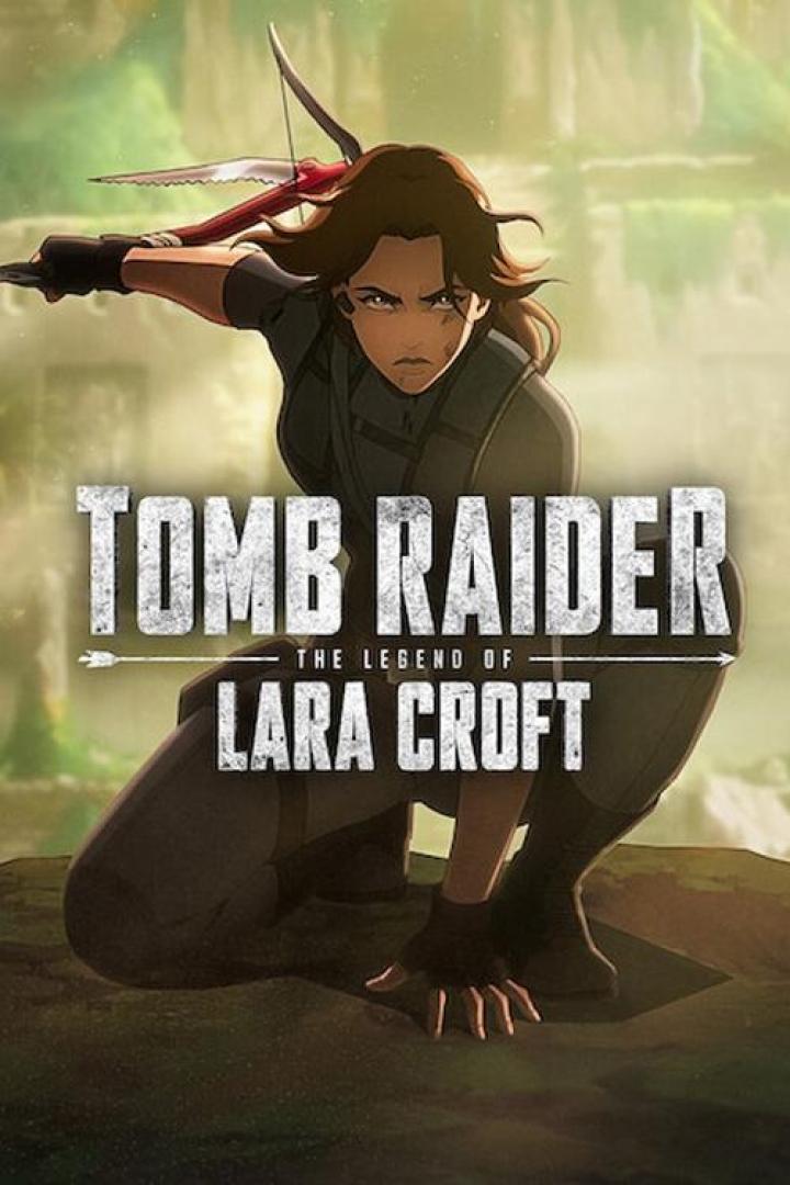 Lara Croft in der Zeichentrickserie „Tomb Raider: The Legend of Lara Croft“ in Kampfhaltung.